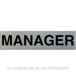 MARKIT GRAPHICS SSS22 MANAGER SIGN SA BLACK ON SILVER