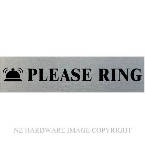 MARKIT GRAPHICS SSS312 PLEASE RING SA BLACK ON SILVER