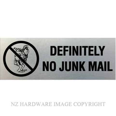 MARKIT GRAPHICS SSS314 NO JUNK MAIL SA BLACK ON SILVER