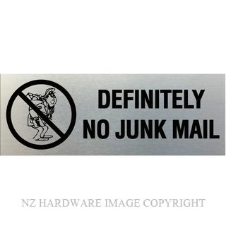 MARKIT GRAPHICS SSS314 NO JUNK MAIL SA BLACK ON SILVER