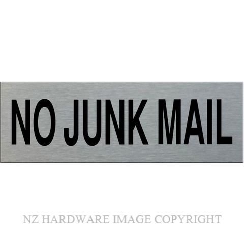 MARKIT GRAPHICS SSS330 NO JUNK MAIL SYMBOL SIGN SA BLACK ON SILVER