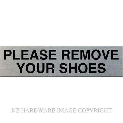 MARKIT GRAPHICS SSS55 REMOVE SHOES SIGN SA RED ON SILVER