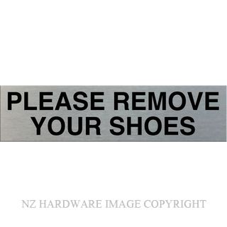 MARKIT GRAPHICS SSS55 REMOVE SHOES SIGN SA RED ON SILVER