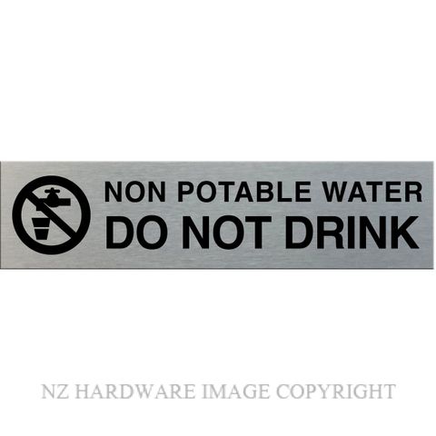 MARKIT GRAPHICS SSS332 NON POTABLE WATER SIGN SA BLACK ON SILVER