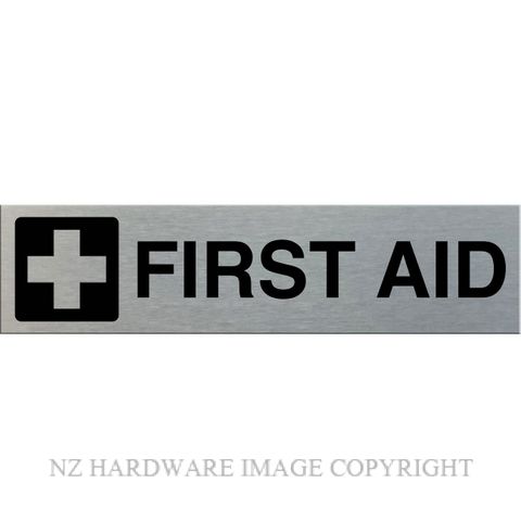MARKIT GRAPHICS SSS34 FIRST AID SIGN SA BLACK ON SILVER
