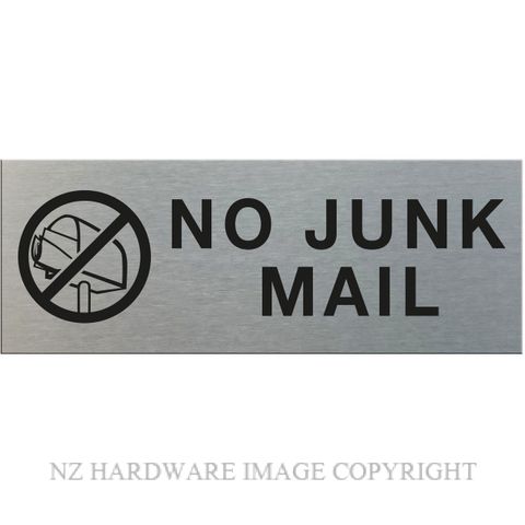 MARKIT GRAPHICS SSS74 NO JUNK MAIL SA BLACK ON SILVER