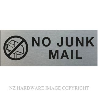 MARKIT GRAPHICS SSS74 NO JUNK MAIL SA BLACK ON SILVER