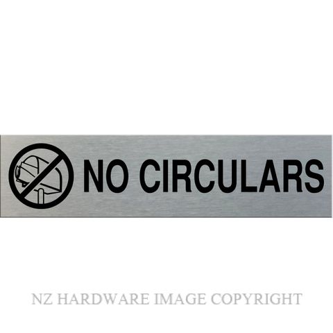 MARKIT GRAPHICS SSS9 NO CIRCULARS SIGN SA BLACK ON SILVER