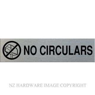 MARKIT GRAPHICS SSS9 NO CIRCULARS SIGN SA BLACK ON SILVER