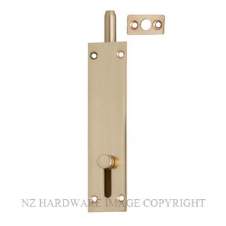 MILES NELSON FLUSH SLIDE BOLT 215 150MM   POLISHED BRASS