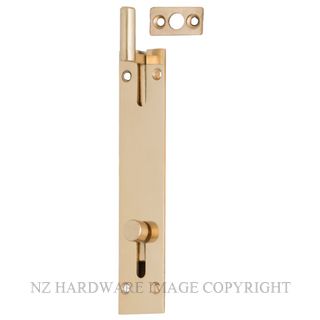 MILES NELSON FLUSH SLIDE NECKED BOLT 216 150MM POLISHED BRASS