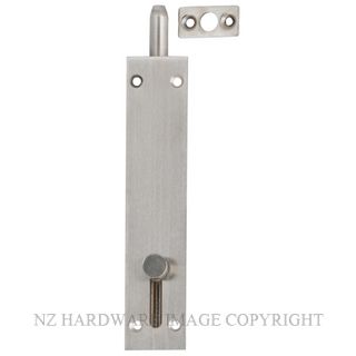 MILES NELSON FLUSH SLIDE BOLT 215 150MM SATIN NICKEL