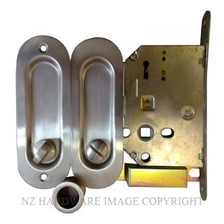 MILES NELSON 228SS SLIDING DOOR LOCK KIT SATIN STAINLESS