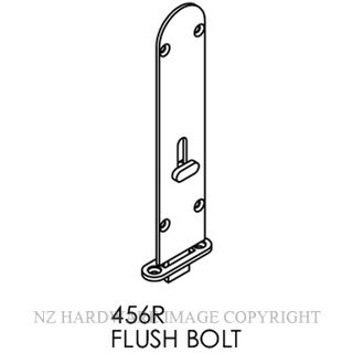 BRIO 456RSN RADIUS FLUSH BOLT 190MM SN SATIN NICKEL