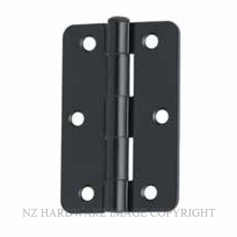 MILES NELSON 520PBH9060 STEEL LOOSE PIN HINGE 90X60MMX2MM RADIUS EDGE MATT BLACK