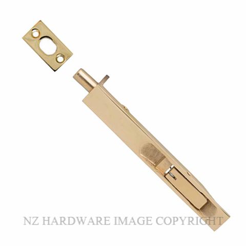 MILES NELSON 711 FLUSH BOLT 150 X 19MM POLISHED BRASS