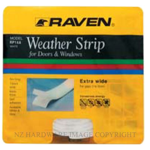 RAVEN RP14A DRAUGHT STRIP 19X6X5M POLY WHITE