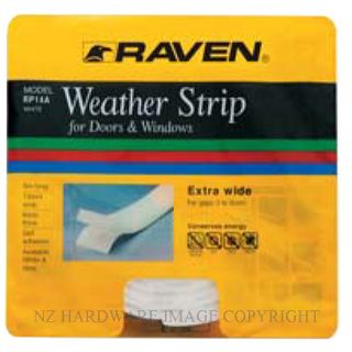 RAVEN RP14A DRAUGHT STRIP 19X6X5M POLY WHITE