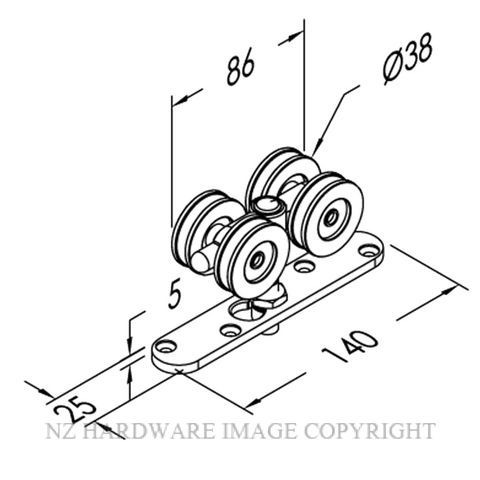 BRIO 57HN HANGER 350KG - TOP EDGE FIX