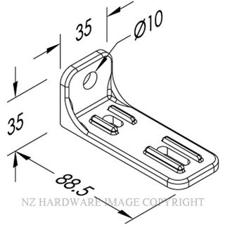 BRIO 5SS/120 FACE FIX BRACKET SATIN STAINLESS