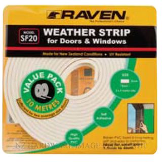 RAVEN SF20  WEATHER STRIP TWIN/PK 9X5X10M PVC WHITE