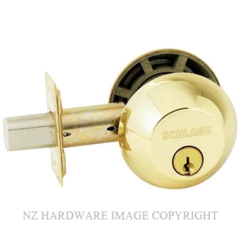 SCHLAGE B62N SRL14207 DEADBOLT DOUBLE KEY POLISHED BRASS