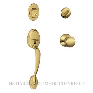 SCHLAGE PLYMOUTH PLYMOUTH GRIP HANDLESET POLISHED BRASS