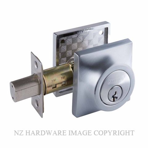 SCHLAGE REGENT RB160 SQUARE ROSE DEADBOLT CYL & TURN SATIN CHROME