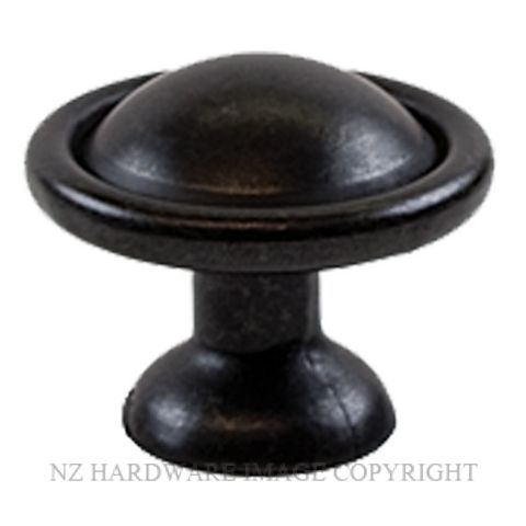 SYLVAN EU17 LINCOLN 30X25MM CABINET KNOB ANTIQUE BLACK