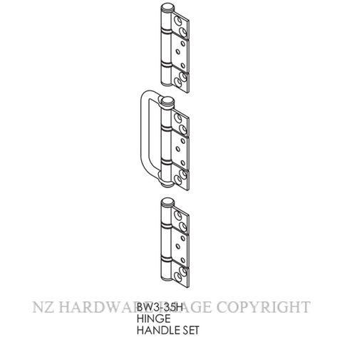 BRIO BW3-35HSS WF HINGE HANDLE SET 35 NON-MORTICED SS