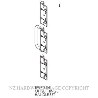 BRIO BW7-35HSS WF OFFSET HINGE HANDLE SET 35 NON-MORTICED SS