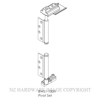 BRIO BWS1-100HSS WF 4S PIVOT SET 100 NON MORTICED SS