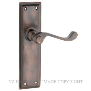 TRADCO 0786 AB MILTON LEVER LATCH ANTIQUE BRASS