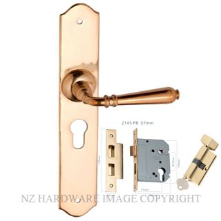TRADCO 0771E PB REIMS LEVER EURO POLISHED BRASS