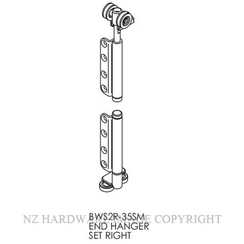 BRIO BWS2R-35SMSS WF 4S END SET 35KG RIGHT HAND -MORTICED SS