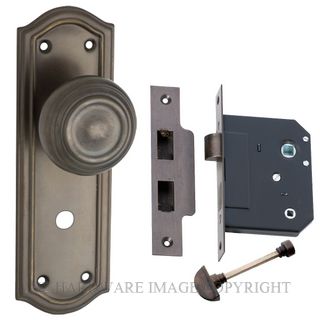 TRADCO 0856P AB KENSINGTON KNOB PRIVACY KIT ANTIQUE BRASS