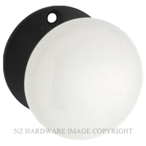 TRADCO 1000  MORTICE KNOB WHITE-BLACK ZINC