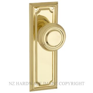 TRADCO 1056 - 1057 EDWARDIAN KNOB ON PLATE POLISHED BRASS