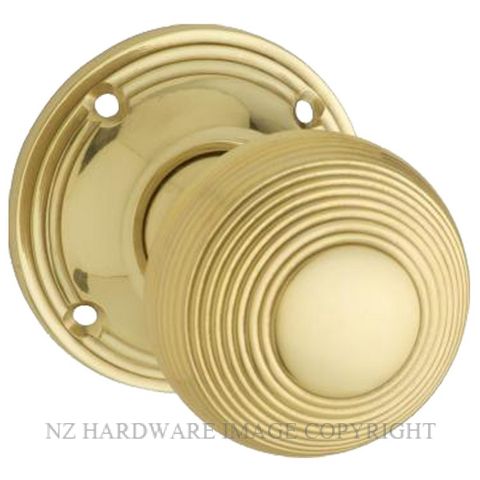 TRADCO 1028 PB REEDED MORTICE KNOB POLISHED BRASS