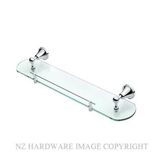 HEIRLOOM CARLTON CAGS 600MM GLASS SHELF CHROME PLATE