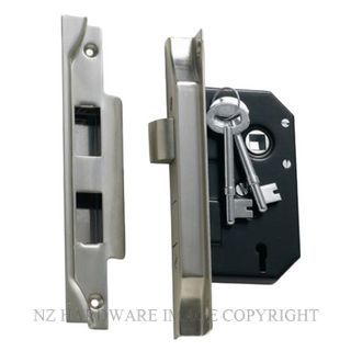 TRADCO 1158 SC 3 LEVER REBATED LOCK 44MM BACKSET SATIN CHROME