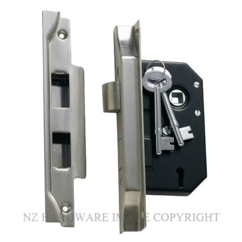 TRADCO 1158 - 1159 REBATED 3 LEVER LOCKS SATIN CHROME