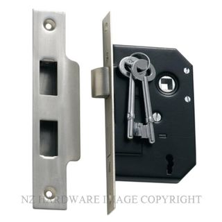 TRADCO 1132 SC 3 LEVER MORTICE LOCK 44MM BACKSET SATIN CHROME