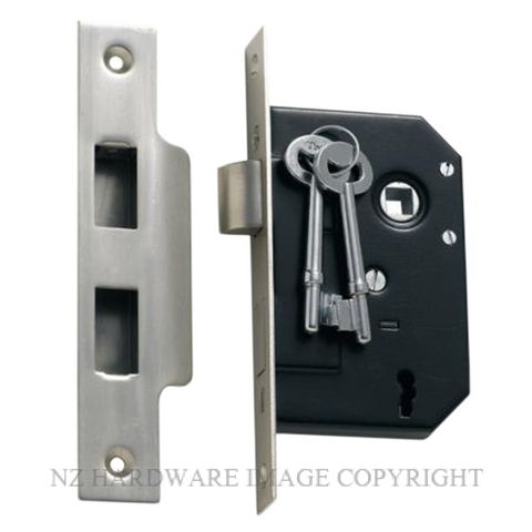 TRADCO 1132 - 1133 MORTICE LOCKS 3 LEVER SATIN CHROME