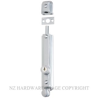 TRADCO 1338 SC SURFACE BOLT KEY OPERATED 150X32MM SATIN CHROME