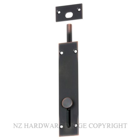 TRADCO 1366 AC REVERSE BARREL BOLT 150 X 32MM ANTIQUE COPPER