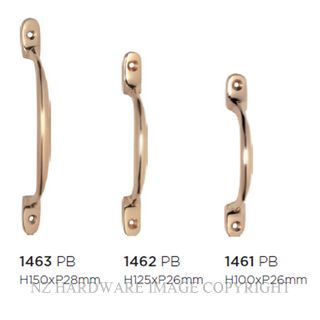 TRADCO 1461 PB PULL HANDLE 100MM PB POLISHED BRASS