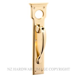 TRADCO 1467 PB PULL HANDLE CYLINDER HOLE 255 X 75MM POLISHED BRASS