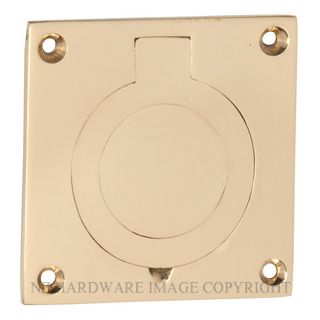 TRADCO 1580 PB CELLAR DOOR PULL 63 X 63MM POLISHED BRASS