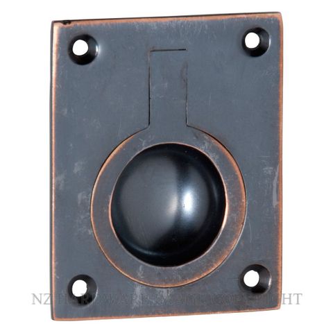 TRADCO 1581 AC FLUSH RING PULL 50 X 63MM ANTIQUE COPPER